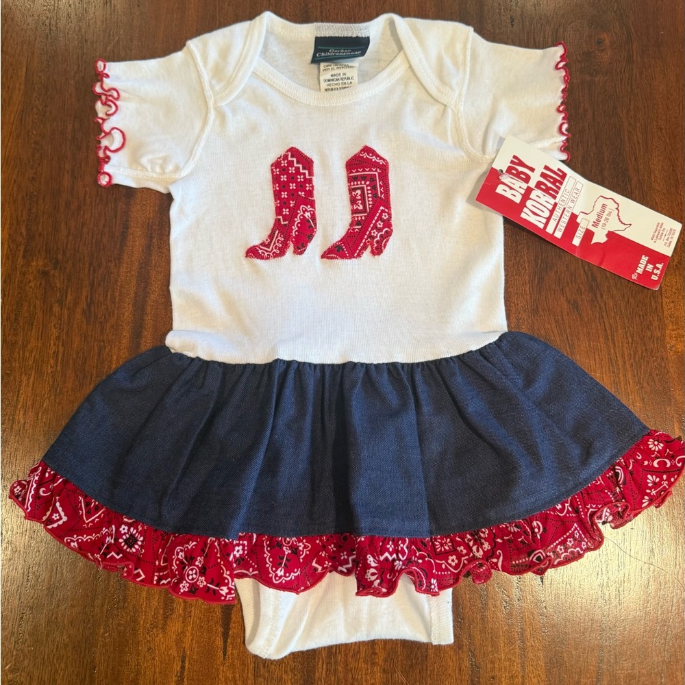 Baby Korral Western Onesie Dress. Medium (19 - 26 lbs)